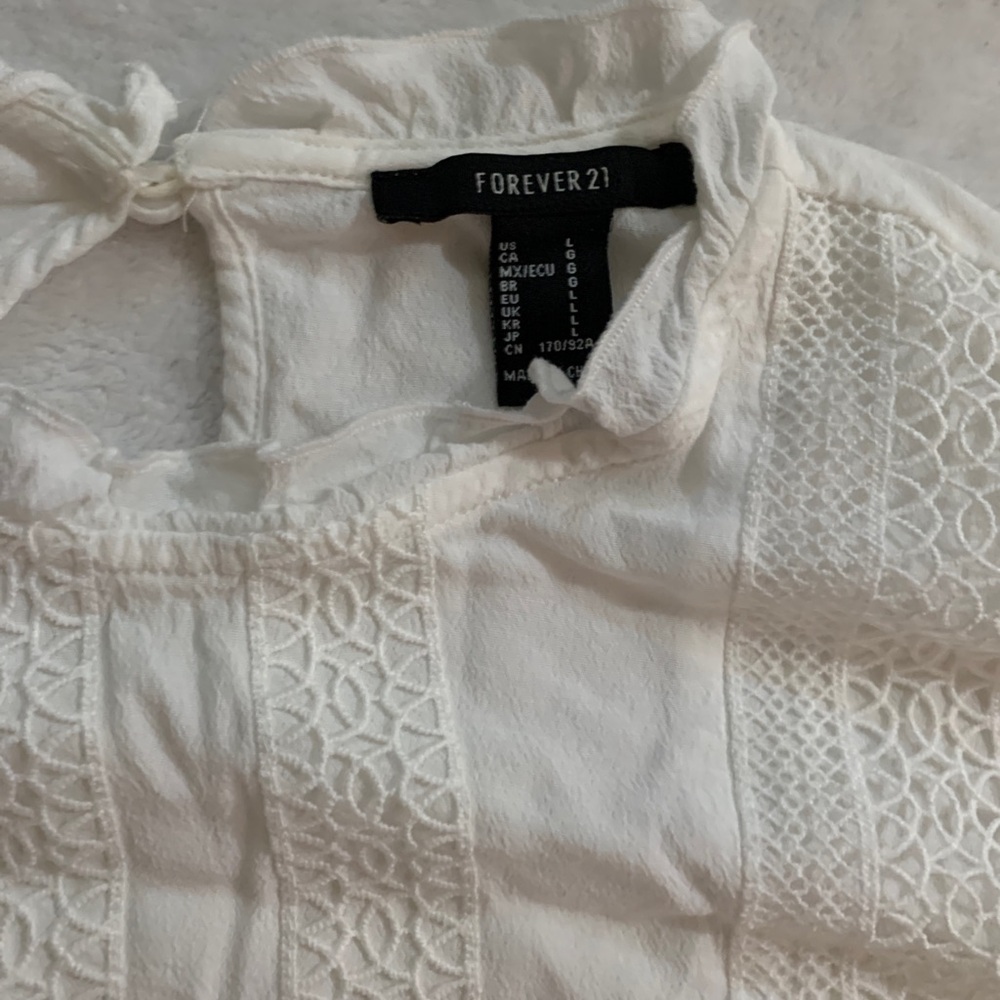 Forever 21 Ivory Lace Top